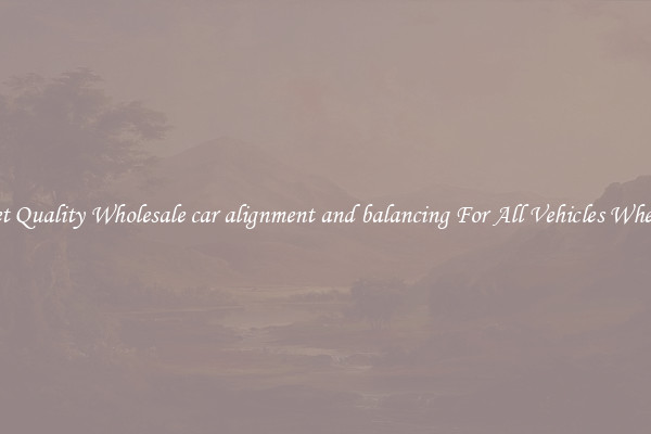 Get Quality Wholesale car alignment and balancing For All Vehicles Wheels
