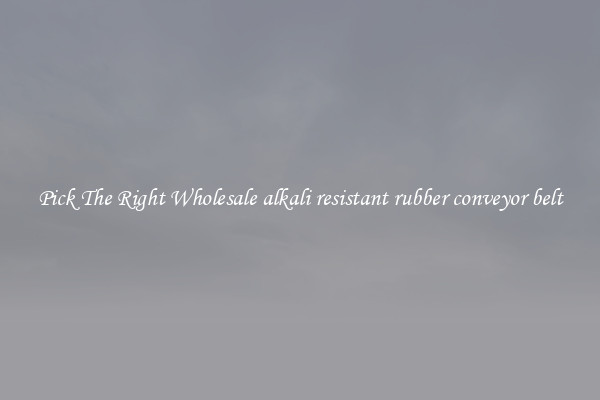 Pick The Right Wholesale alkali resistant rubber conveyor belt